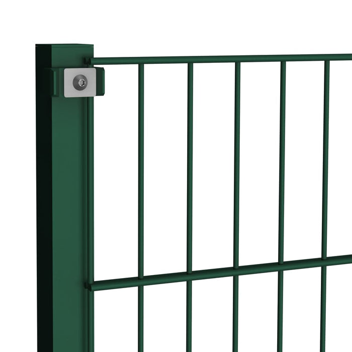 Panou de gard cu stâlpi, verde, 3,4 m, fier - WALTI WALTI