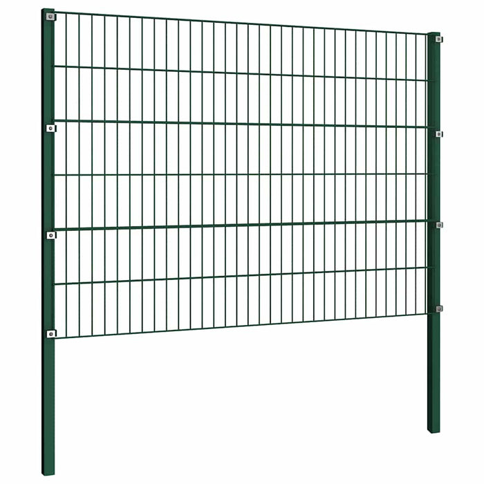 Panou de gard cu stâlpi din fier, verde, 522x120 cm WALTI