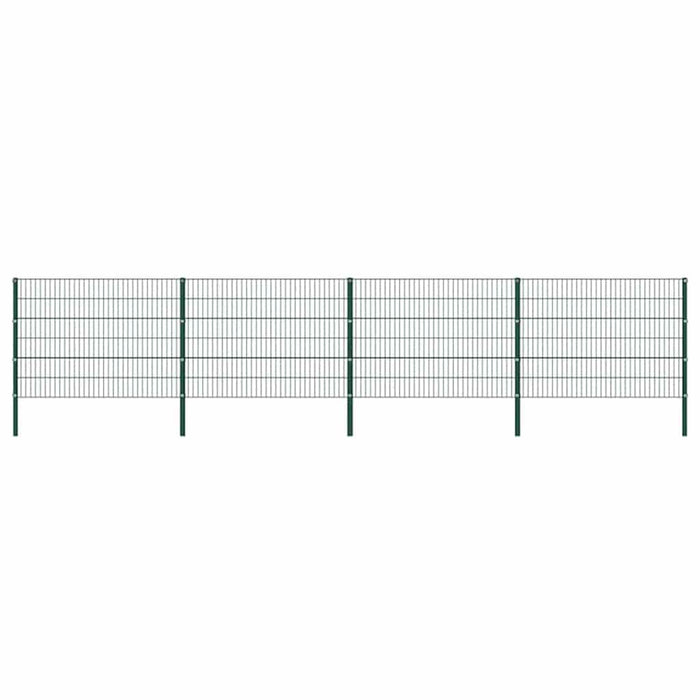 Panou de gard cu stâlpi din fier, verde, 694,5x120 cm - WALTI WALTI