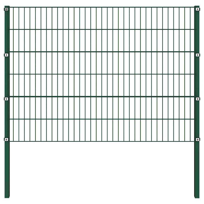 Panou de gard cu stâlpi din fier, verde, 694,5x120 cm - WALTI WALTI
