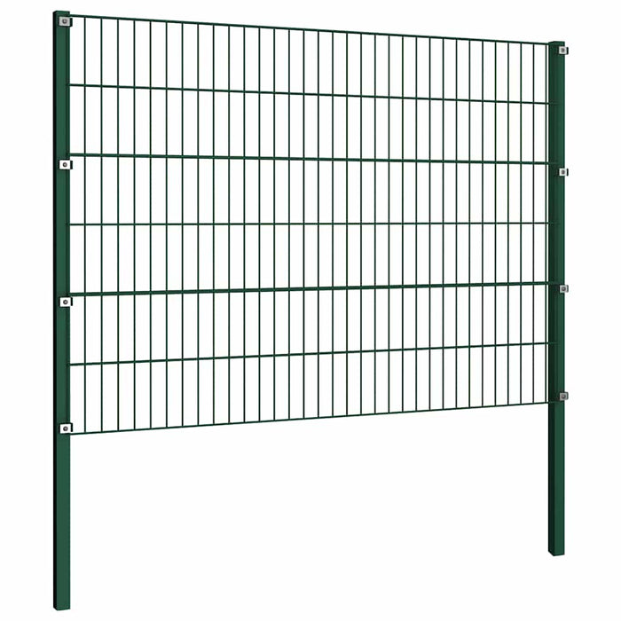 Panou de gard cu stâlpi din fier, verde, 1385x120 cm - WALTI WALTI