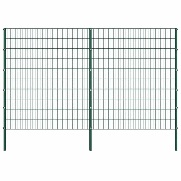 Panou de gard cu stâlpi din fier, verde, 349x200 cm WALTI
