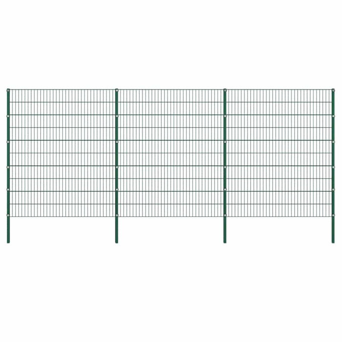 Panou de gard cu stâlpi din fier, verde, 522x200 cm WALTI