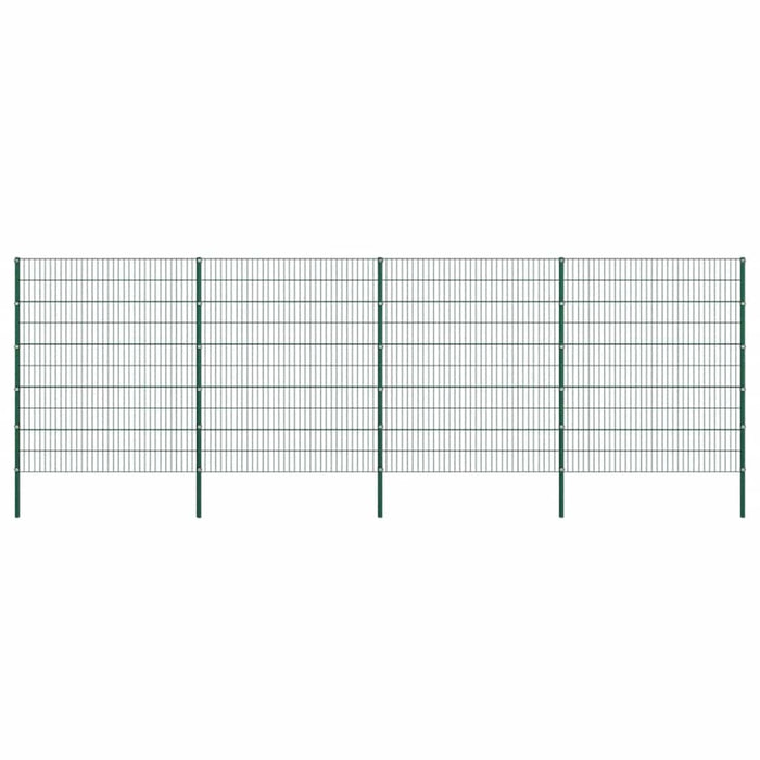 Panou de gard cu stâlpi din fier, verde, 694,5x200 cm WALTI