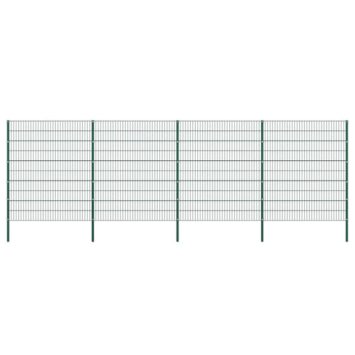 Panou de gard cu stâlpi din fier, verde, 867x200 cm WALTI