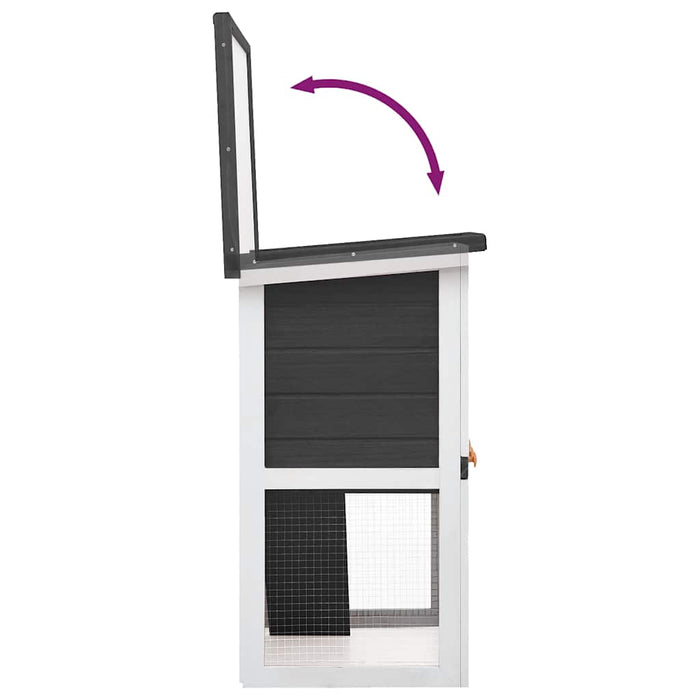 Cușcă de iepuri pentru exterior, 1 ușă, gri, lemn - WALTI WALTI