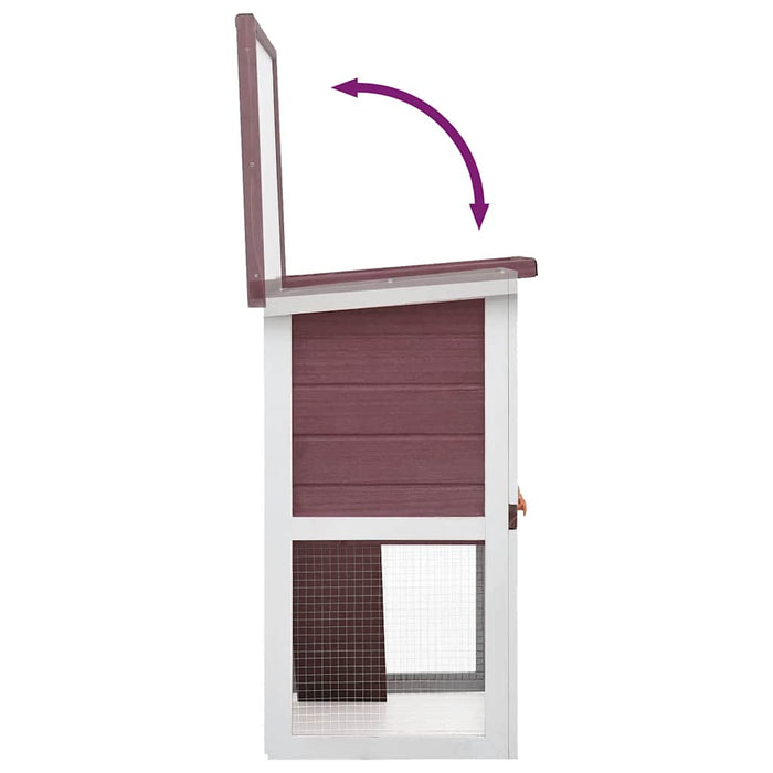 Cușcă de iepuri pentru exterior, 1 ușă, maro, lemn - WALTI WALTI