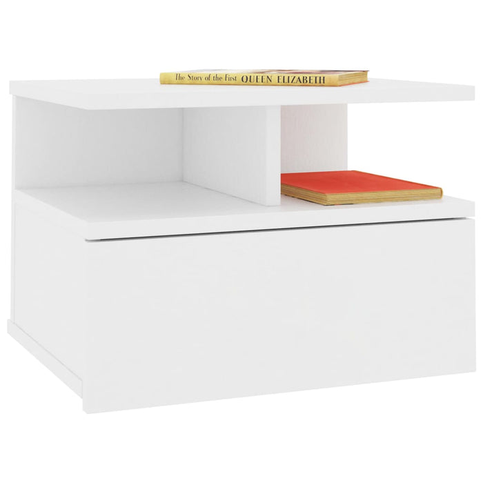 Noptiere suspendate, 2 buc., alb, 40x31x27 cm, lemn prelucrat - WALTI WALTI