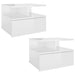 Noptiere suspendate, 2 buc., alb extralucios, 40x31x27 cm - WALTI WALTI