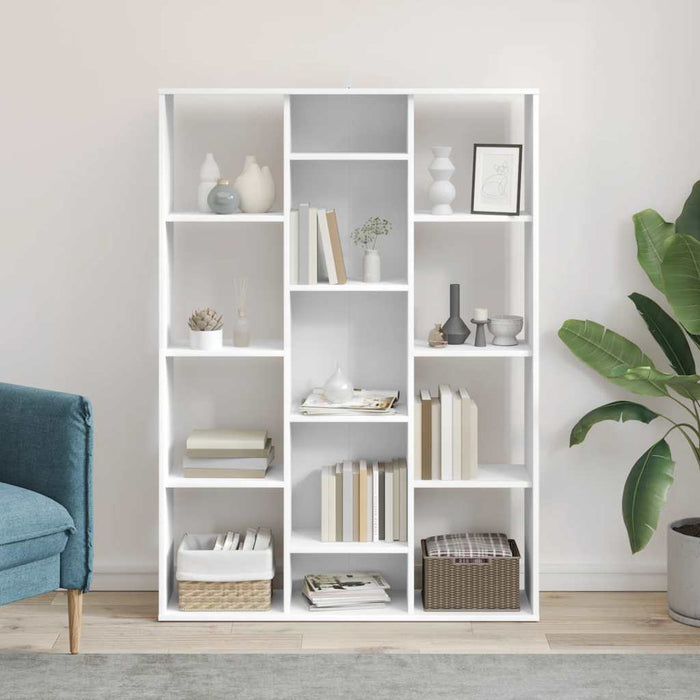 Separator cameră/Bibliotecă, alb, 100x24x140 cm, lemn prelucrat - WALTI WALTI