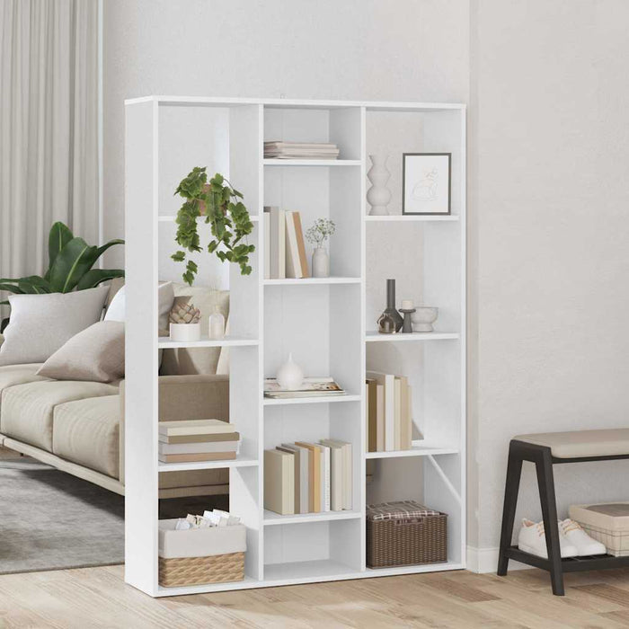 Separator cameră/Bibliotecă, alb, 100x24x140 cm, lemn prelucrat - WALTI WALTI