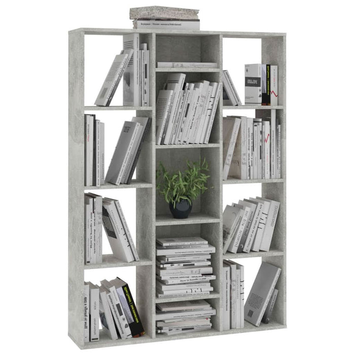 Separator/Bibliotecă, gri beton, 100x24x140 cm, lemn prelucrat - WALTI WALTI