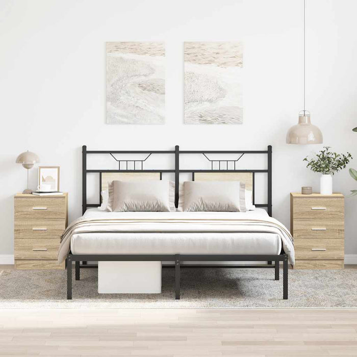 Noptiere, 2 buc., stejar sonoma, 38x35x56 cm, lemn prelucrat - WALTI WALTI
