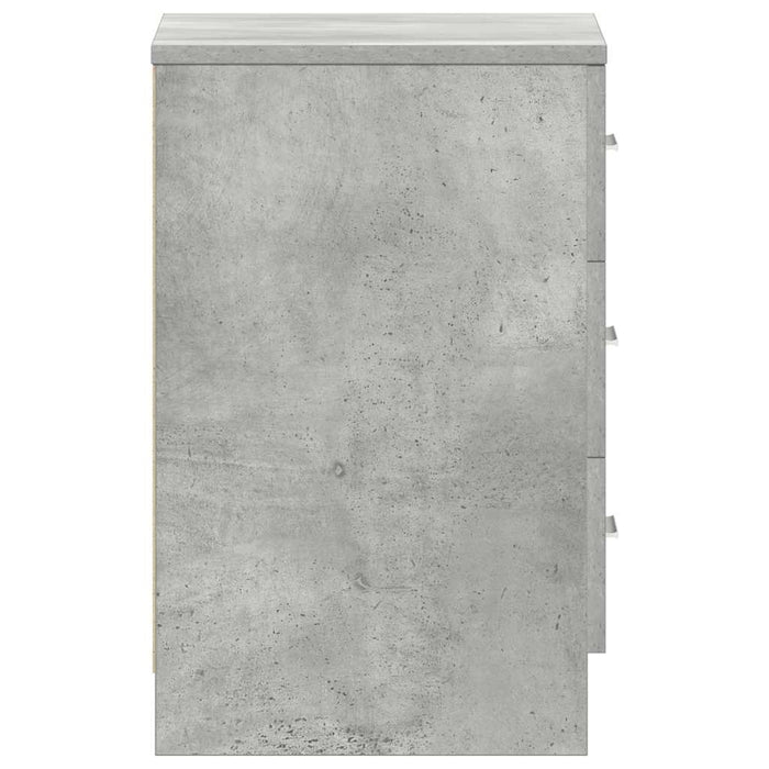Noptieră, gri beton, 38x35x56 cm, lemn prelucrat - WALTI WALTI