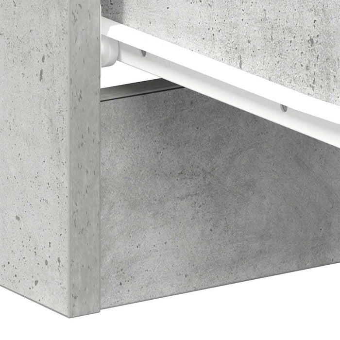 Noptieră, gri beton, 38x35x56 cm, lemn prelucrat - WALTI WALTI