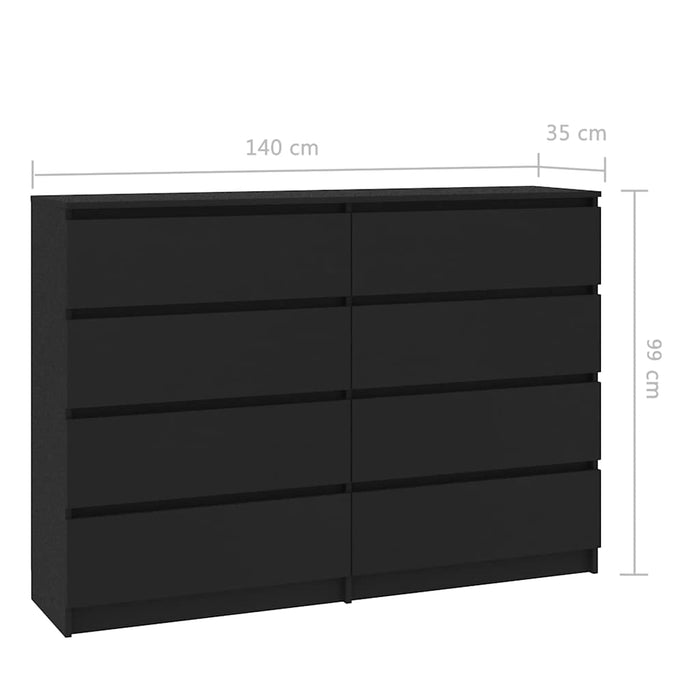 Dulap, negru, 140 x 35 x 99 cm, lemn prelucrat WALTI