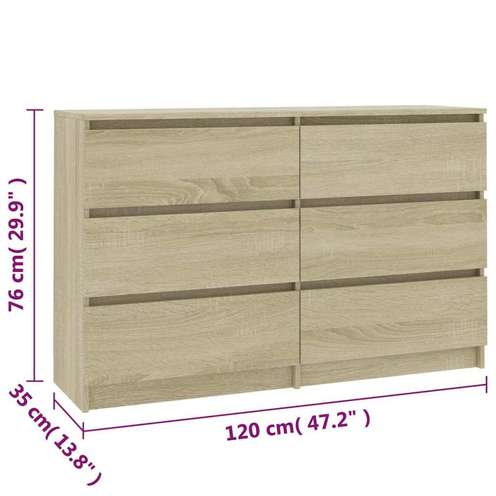 Dulap, stejar Sonoma, 120x35x76 cm, lemn prelucrat WALTI
