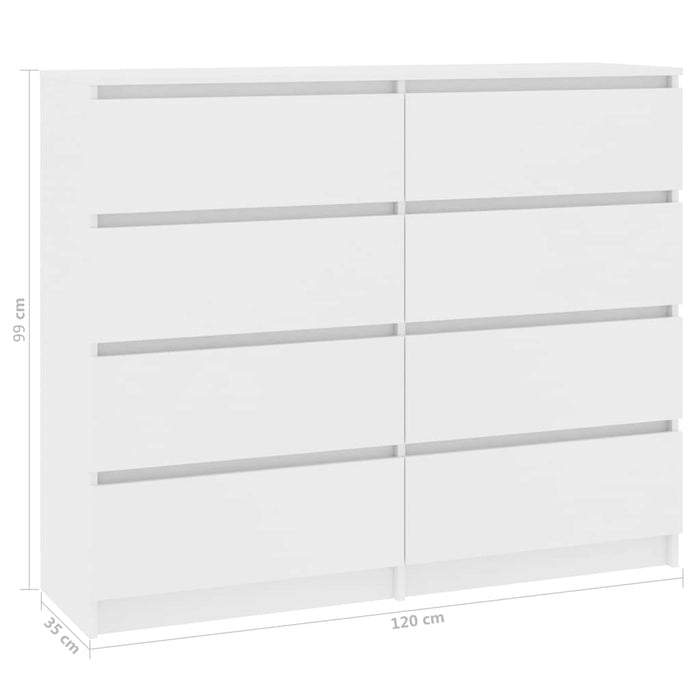 Dulap cu sertare, alb, 120 x 35 x 99 cm, lemn prelucrat WALTI