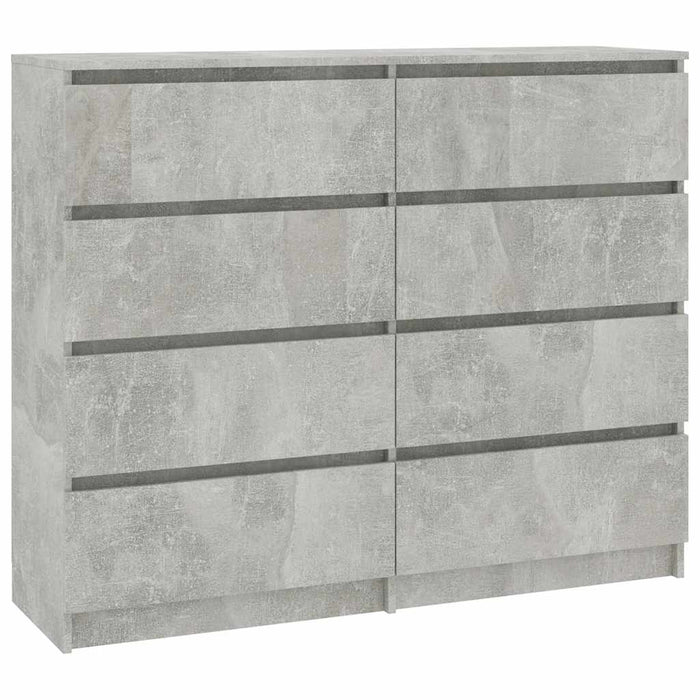 Dulap cu sertare, gri beton, 120 x 35 x 99 cm, lemn prelucrat WALTI