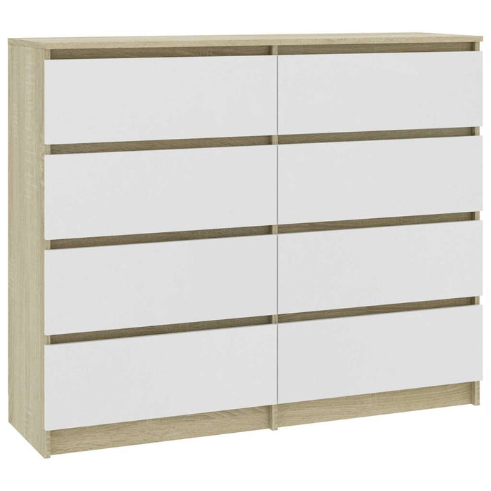 Dulap sertare, alb stejar Sonoma, 120x35x99 cm, lemn prelucrat WALTI