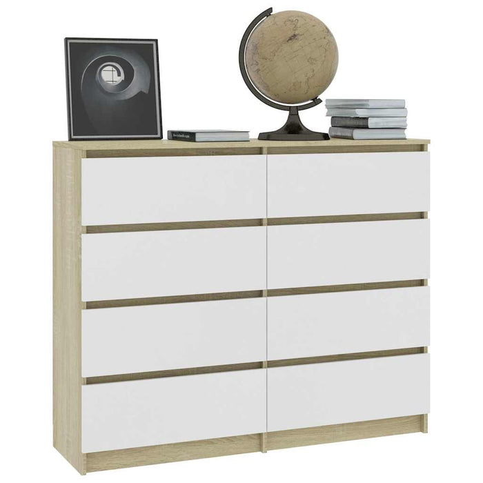 Dulap sertare, alb stejar Sonoma, 120x35x99 cm, lemn prelucrat WALTI