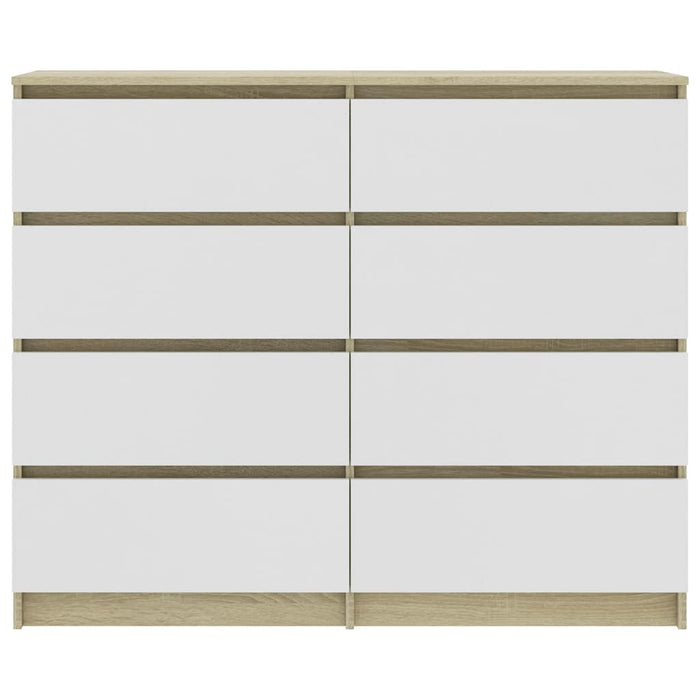 Dulap sertare, alb stejar Sonoma, 120x35x99 cm, lemn prelucrat WALTI