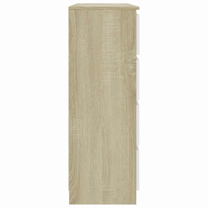 Dulap sertare, alb stejar Sonoma, 120x35x99 cm, lemn prelucrat WALTI
