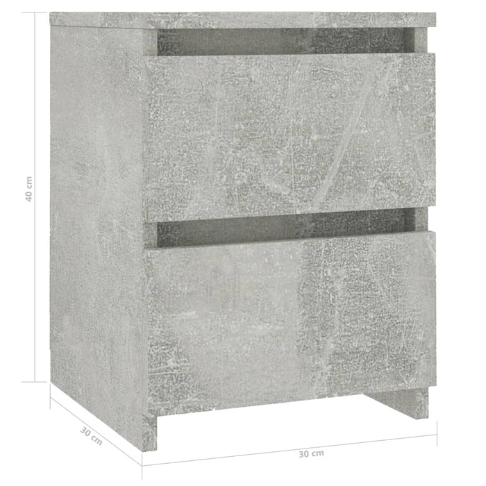 Noptieră, gri beton, 30x30x40 cm, lemn prelucrat - WALTI WALTI