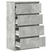 Dulap, gri beton, 60x35x98,5 cm, lemn prelucrat - WALTI WALTI