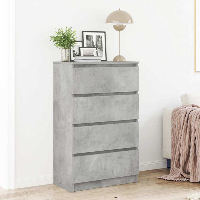 Dulap, gri beton, 60x35x98,5 cm, lemn prelucrat - WALTI WALTI