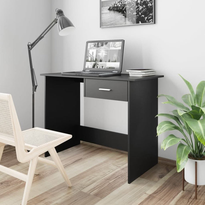 Birou, negru, 100x50x76 cm, lemn prelucrat - WALTI WALTI