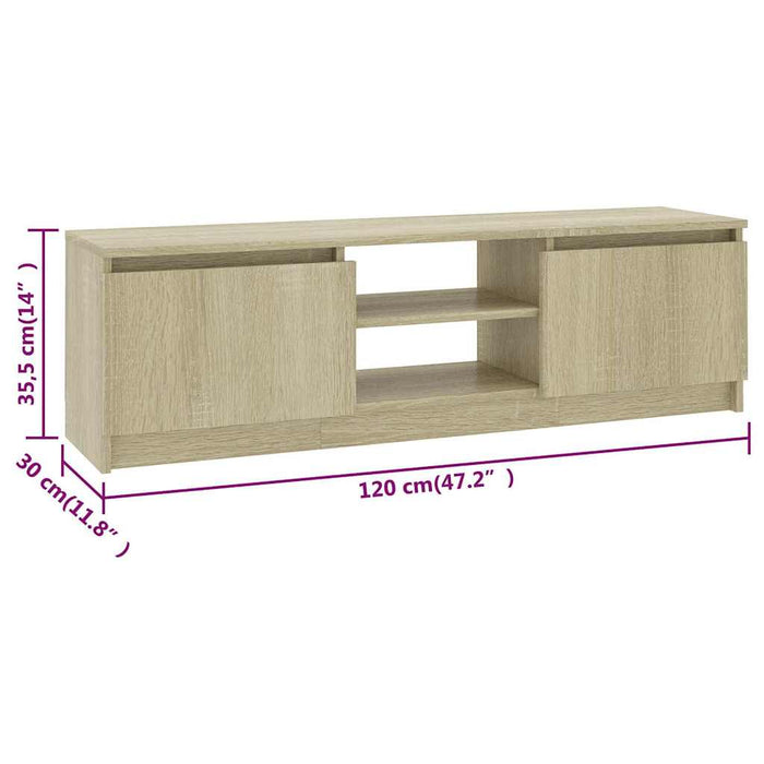 Dulap TV, stejar sonoma, 120x30x35,5 cm, lemn prelucrat WALTI