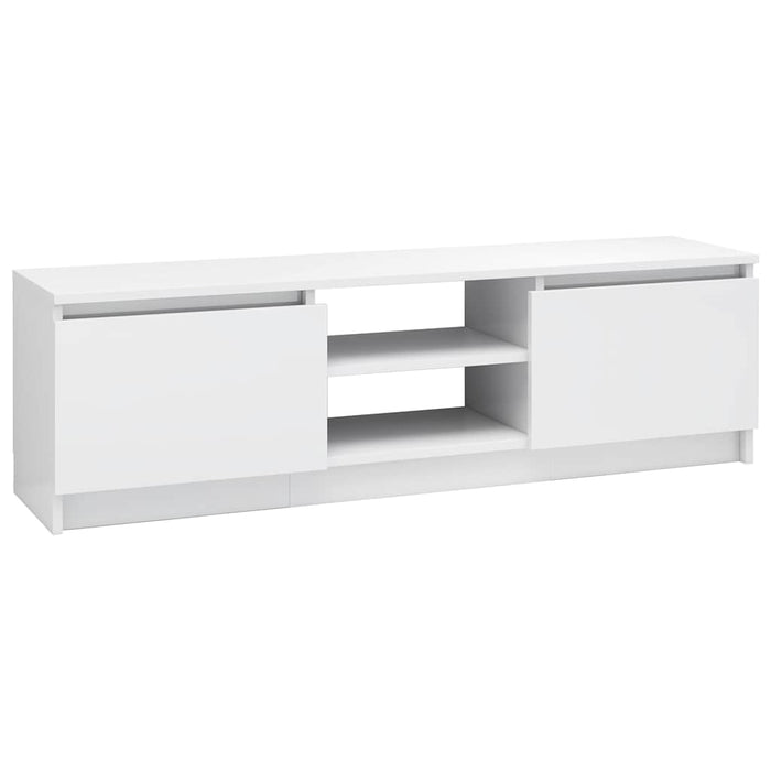 Dulap TV, alb extralucios, 120x30x35,5 cm, lemn prelucrat WALTI