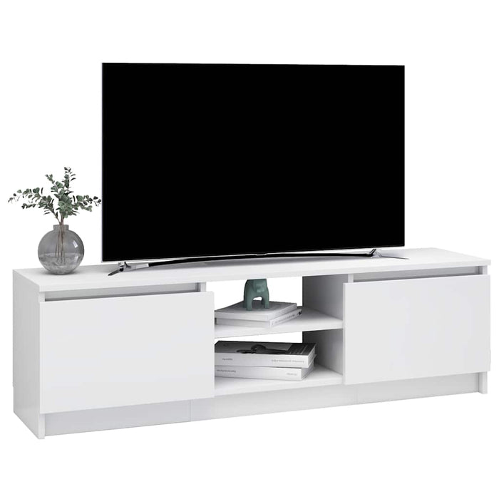 Dulap TV, alb extralucios, 120x30x35,5 cm, lemn prelucrat WALTI