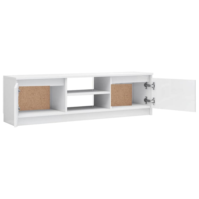 Dulap TV, alb extralucios, 120x30x35,5 cm, lemn prelucrat WALTI