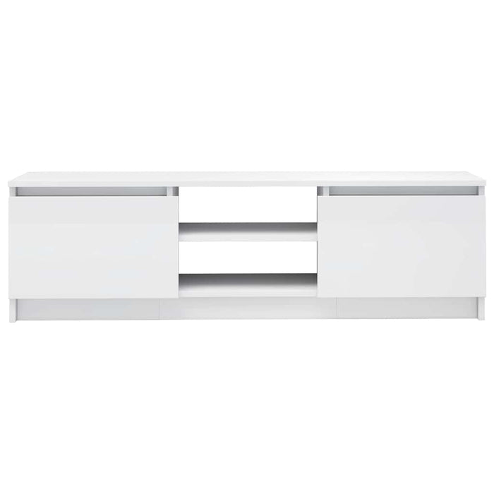 Dulap TV, alb extralucios, 120x30x35,5 cm, lemn prelucrat WALTI
