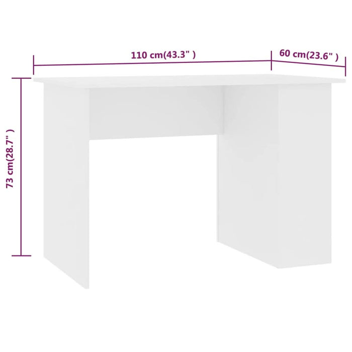 Birou, alb, 110 x 60 x 73 cm, PAL - WALTI WALTI
