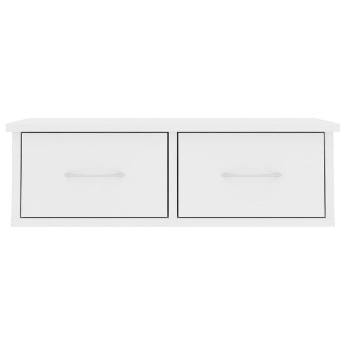 Raft de perete cu sertar, alb, 60x26x18,5 cm, lemn prelucrat - WALTI WALTI