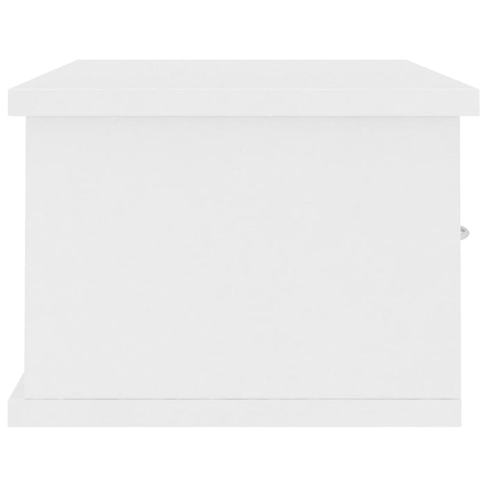 Raft de perete cu sertar, alb, 60x26x18,5 cm, lemn prelucrat - WALTI WALTI