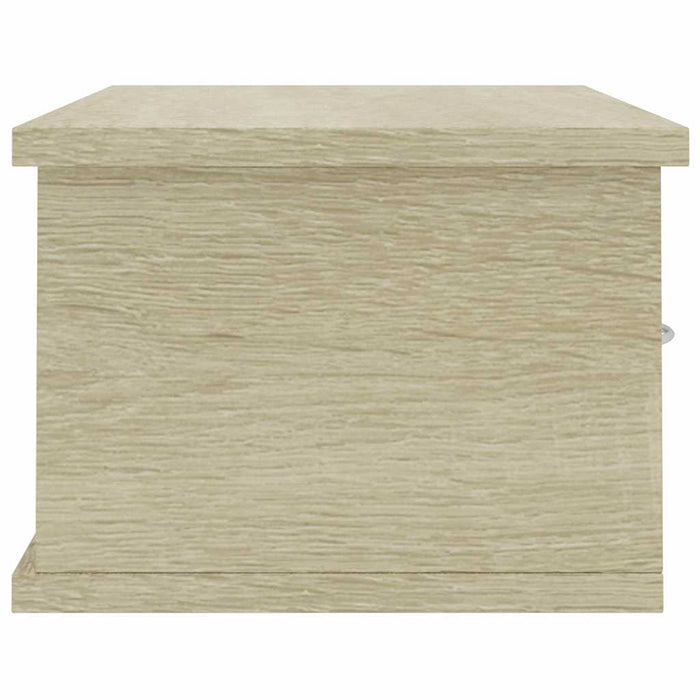 Raft de perete cu sertare, alb și stejar, 60x26x18,5 cm WALTI