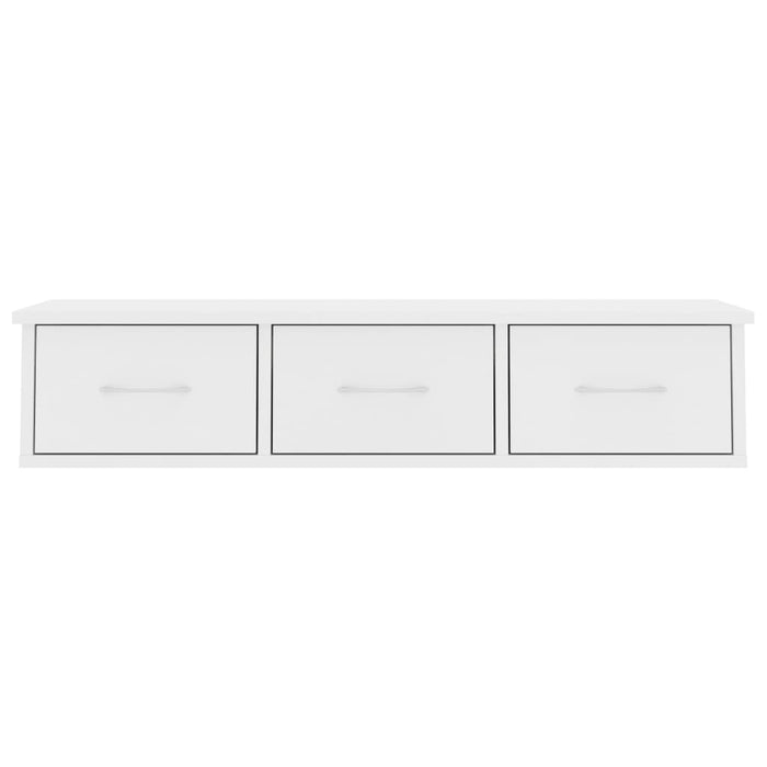 Raft de perete cu sertare, alb, 88x26x18,5 cm, lemn prelucrat - WALTI WALTI