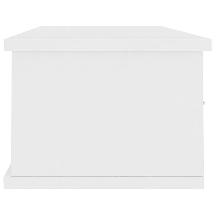 Raft de perete cu sertare, alb, 88x26x18,5 cm, lemn prelucrat - WALTI WALTI
