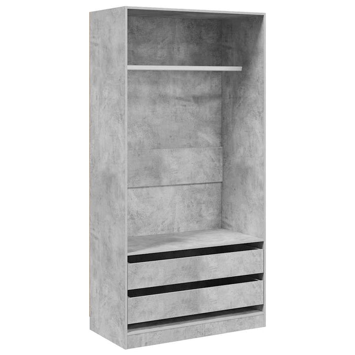 Șifonier, gri beton, 100x50x200 cm, lemn prelucrat - WALTI WALTI