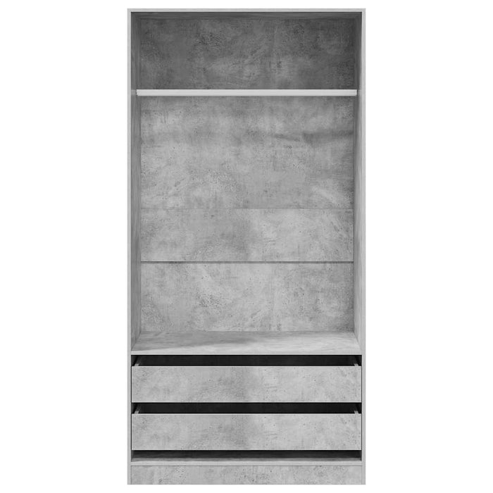 Șifonier, gri beton, 100x50x200 cm, lemn prelucrat - WALTI WALTI