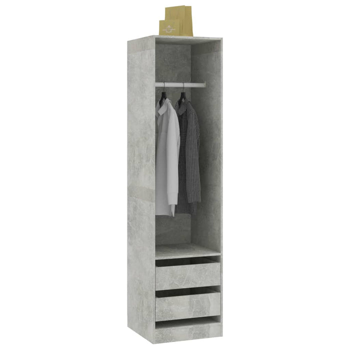 Șifonier cu sertare, gri beton, 50x50x200 cm, lemn prelucrat - WALTI WALTI