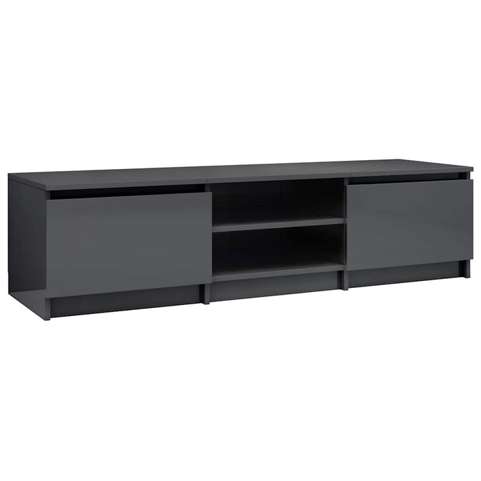 Dulap TV, gri extralucios, 140x40x35,5 cm, lemn prelucrat WALTI