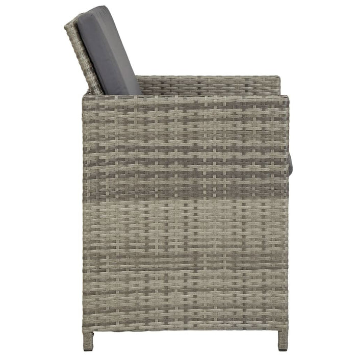Set mobilier de grădină cu perne, 9 piese, gri, poliratan WALTI