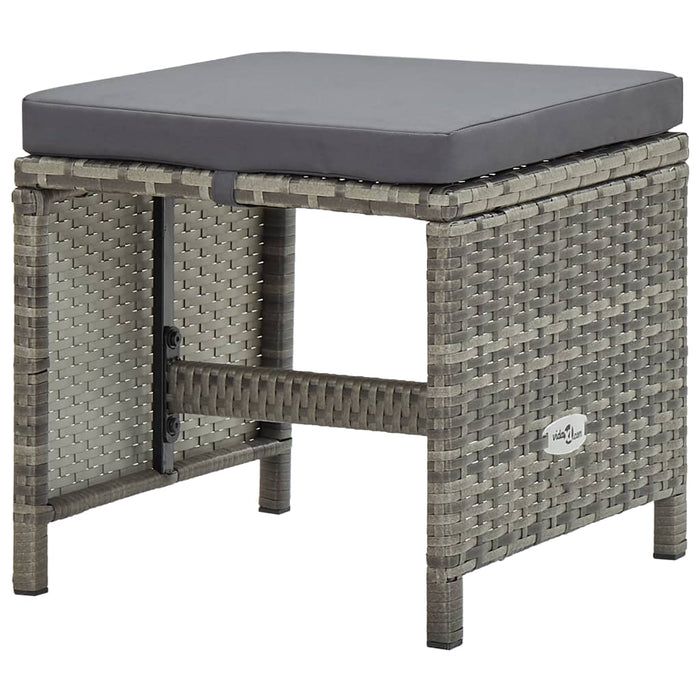Set mobilier de grădină cu perne, 9 piese, gri, poliratan WALTI
