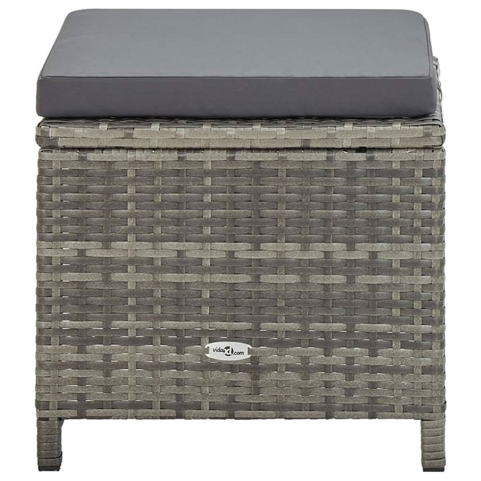 Set mobilier de grădină cu perne, 9 piese, gri, poliratan WALTI