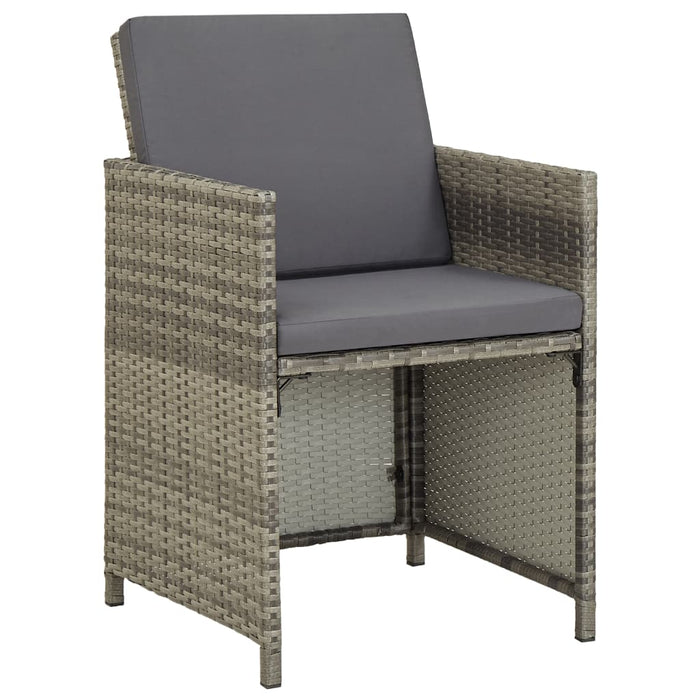 Set mobilier de grădină cu perne, 9 piese, gri, poliratan WALTI